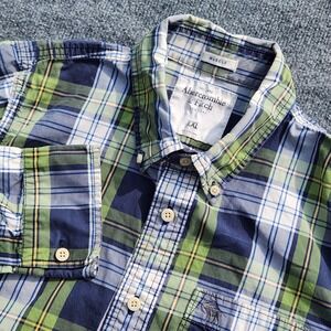 Abercrombie & Fitch Mens XXL Muscle Fit Plaid Button Down Long Sleeve Shirt